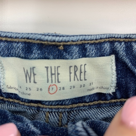 Free People Zip It Up Frayed Hem Denim Mini Skirt Sz 27 - Picture 5 of 11